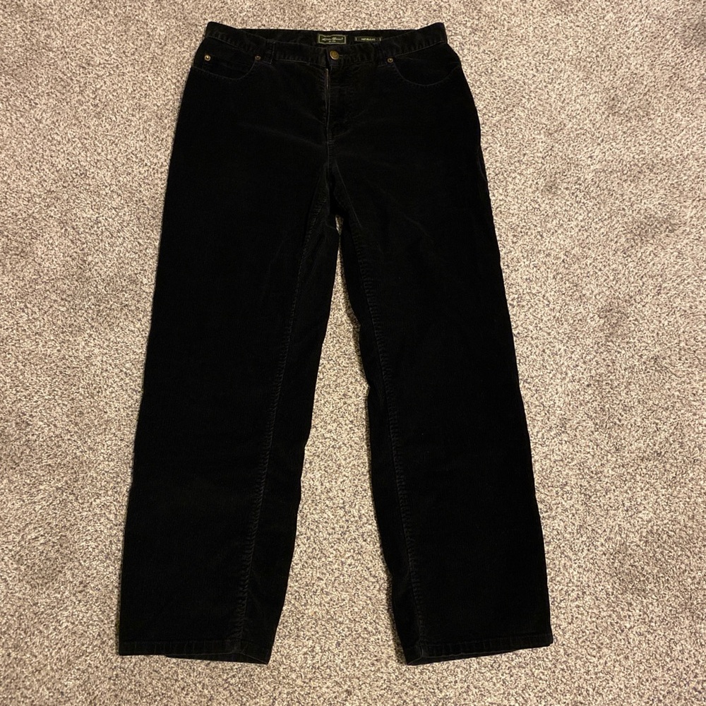 Eddie Bauer Women's Corduroy Black Straight Leg Jeans